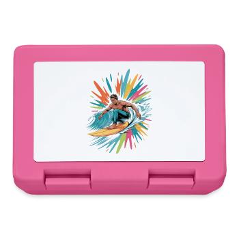 Colorful Surfer Watercolors Splashes Graffiti - Lunchbox - pink - Front