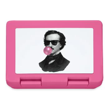 Edgar Allan Poe avec du chewing-gum et des lunettes de soleil - Boîte à goûter - rose - Devant