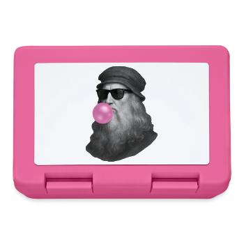 Leonardo Da Vinci with chewing gum and sunglasses - Lunchbox - pink - Front