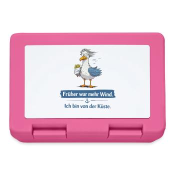 Küstenmöwe mit Pommes früher war mehr Wind  - Brotdose - Pink - Vorne