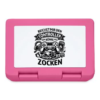 Reichet mir den Controller | Der König Will Zocken - Brotdose - Pink - Vorne