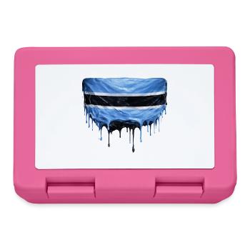 Botswana Flag Drop Art - Lunchbox - pink - Front