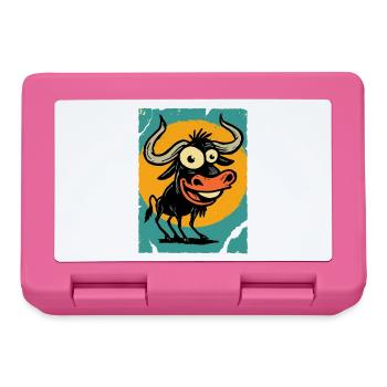 Funny bull in the circle of the sun - Lunchbox - pink - Front