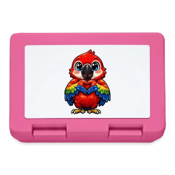 Heart Rainbow Parrot - Lunchbox - pink - Front
