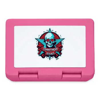 Commitment Issues Skull Badge - Lunchbox - pink - Front