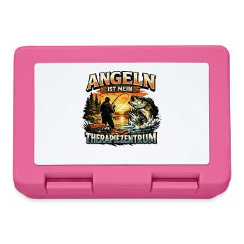 Angeln ist mein Therapiezentrum Retro Spruch - Brotdose - Pink - Vorne