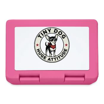 Kleiner Hund Riesige Attitüde Lustiges Chihuahua-Design - Brotdose - Pink - Vorne