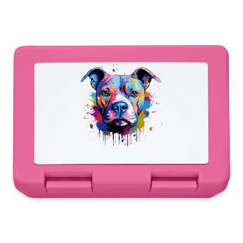 Splash Art Pitbull Dog Colorful - Lunchbox - pink - Front