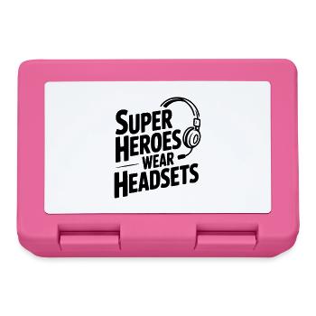 Superhelden tragen Headsets - Brotdose - Pink - Vorne
