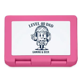 Level 40 Dad Shirt Gaming Birthday Dad - Lunchbox - pink - Front