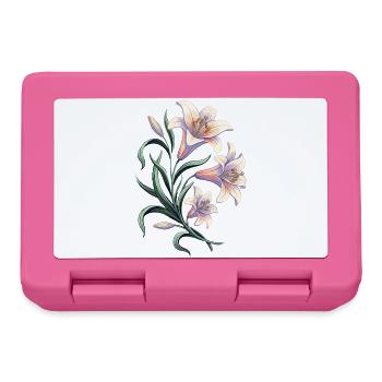 Motif vintage des Fleurs de Nénuphar - Boîte à goûter - rose - Devant