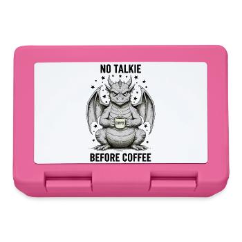 Kein Gespräch Vor Kaffee Liebhaber Drachen - Brotdose - Pink - Vorne