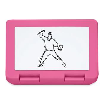 Baseballer Zeichnung - Brotdose - Pink - Vorne