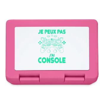 Je peux pas j’ai console humour gamer futuriste - Boîte à goûter - rose - Devant