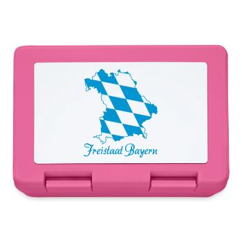 Freistaat Bayern Landkarte blau weiß Rautenmuster - Brotdose - Pink - Vorne