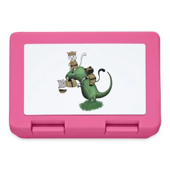 Chemise de dinosaure de camping de Kawaii Chats - Boîte à goûter - rose - Devant