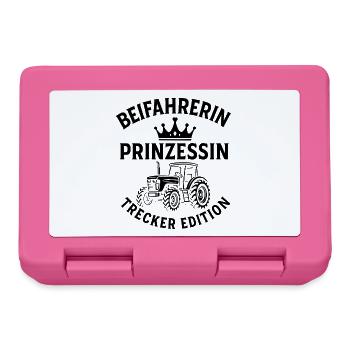 Beifahrerin Prinzessin Trecker Edition lustig SW - Brotdose - Pink - Vorne
