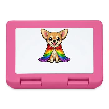 Chihuahua Pride Dog Rainbow Cloak LGBTQ - Boîte à goûter - rose - Devant