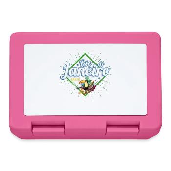 Rio de Janeiro in Brasilien mit Vintage Tukan - Brotdose - Pink - Vorne