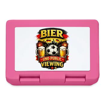 Bier & Public Viewing – Fußballfeier Deutschland - Brotdose - Pink - Vorne