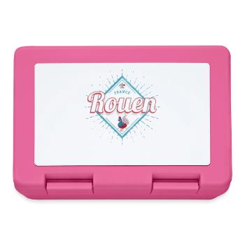 Rouen Normandie in Frankreich mit Hahn Souvenir - Brotdose - Pink - Vorne
