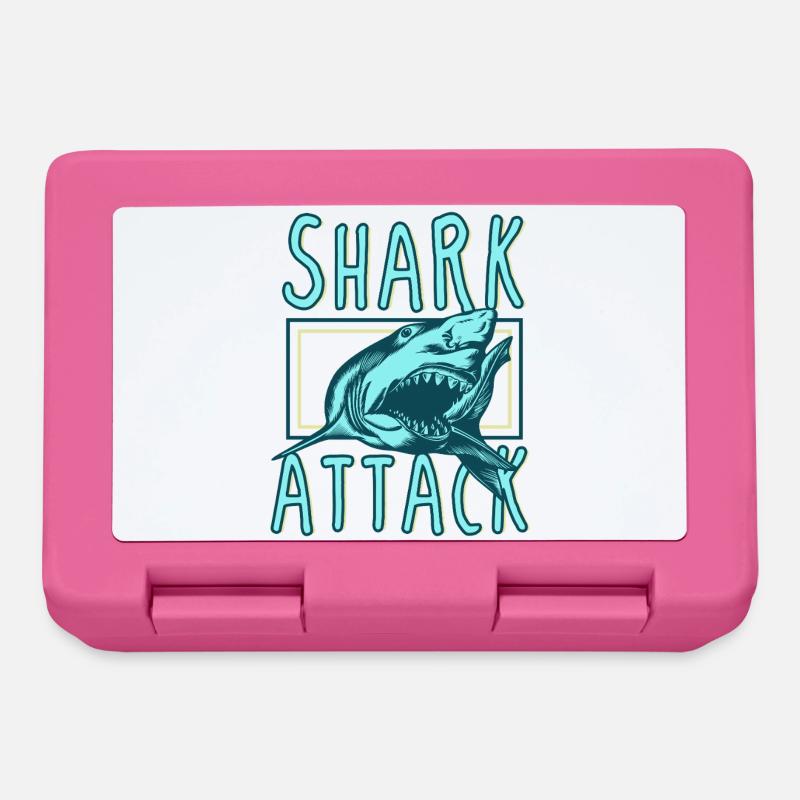 Attaque de requin – Prédateur océanique rétro féroce - Boîte à goûter - rose
