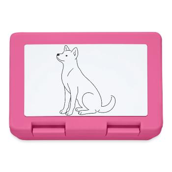 Dog Line Art Minimalist Pet Design - Lunchbox - pink - Front