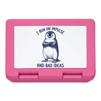 Lustiges Pinguin Shirt schlechte Ideen Humor - Brotdose - Pink - Vorne