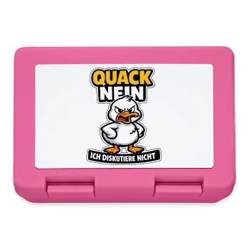 Quack Nein ich diskutiere nicht Ente Spruch - Brotdose - Pink - Vorne