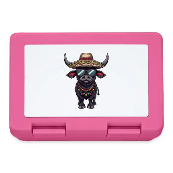 Stier Comic Lustig Sombrero - Brotdose - Pink - Vorne