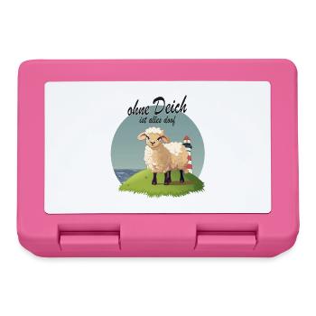 Ohne Deich ist alles doof Nordsee Humor - Brotdose - Pink - Vorne