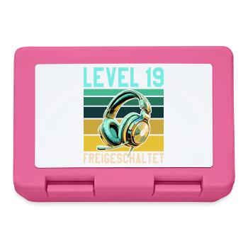 19. Geburtstag Junge Mädchen Gamer Level 19 - Brotdose - Pink - Vorne