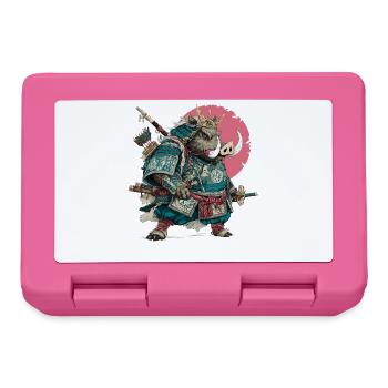 Boar Samurai in Teal Armor - Lunchbox - pink - Front