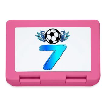 7th Birthday Seven Soccer - Lunchbox - pink - Front