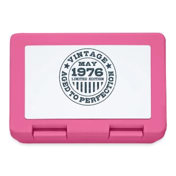 Vintage May 1976 | Aged to perfection | Birthday - Lunchbox - pink - Front