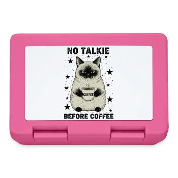 Kein Gespräch Vor Kaffee Liebhaber Katze - Brotdose - Pink - Vorne