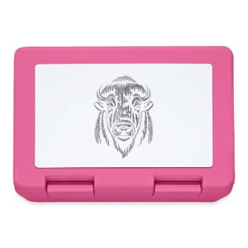 Buffalo Head Illustration - Lunchbox - pink - Front