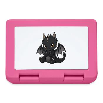 Petit Dragon Noir aux Ailes - Boîte à goûter - rose - Devant