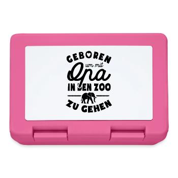 Geboren um mit Opa in den Zoo zu gehen - Brotdose - Pink - Vorne