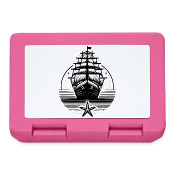 Silhouette de navire à voile Vintage Sea - Boîte à goûter - rose - Devant