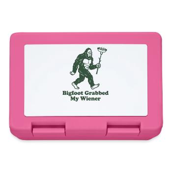 Camping drôle Sasquatch Bigfoot a eu mon pénis - Boîte à goûter - rose - Devant