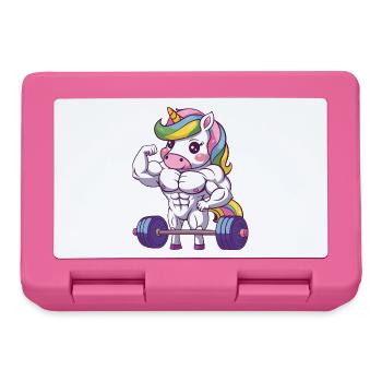 Strong unicorn gym design fitness fitty - Lunchbox - pink - Front