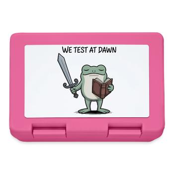 Dawn Frog Knight: Sword & Book - Lunchbox - pink - Front