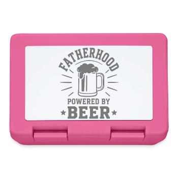 FATHERHOOD POWERED BY BEER Emblem for fathers - Lunchbox - pink - Front