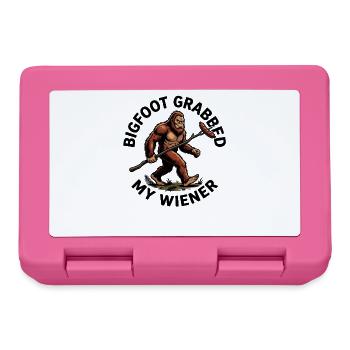 Camping drôle Sasquatch Bigfoot a eu mon pénis - Boîte à goûter - rose - Devant