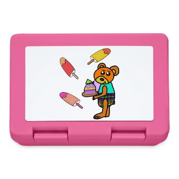 Teddy Teddys Kinder Eiskrem Muffin naschen - Lunchbox - pink - Front