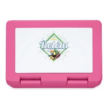 Belem in Para Brasilien mit Retro Tukan Souvenir - Brotdose - Pink - Vorne