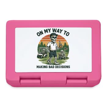 L’humour de golf en route vers de mauvaises décisions - Boîte à goûter - rose - Devant