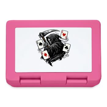 Grim Reaper Poker Player Dark Fantasy Motif - Lunchbox - pink - Front
