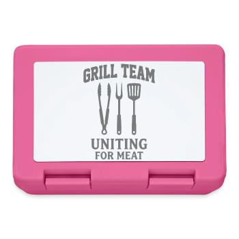 ÉQUIPE DE GRILL UNIE POUR UN BARBECUE DE VIANDE Graphique - Boîte à goûter - rose - Devant